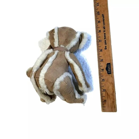 BATH & BODY WORKS TEDDY BEAR SHERPA FAUX SUEDE STUFFED ANIMAL PLUSH 9" VERY CUTE - Picture 5 of 5